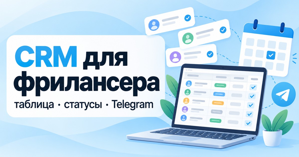 CRM для фрилансера: таблица, статусы клиентов и Telegram