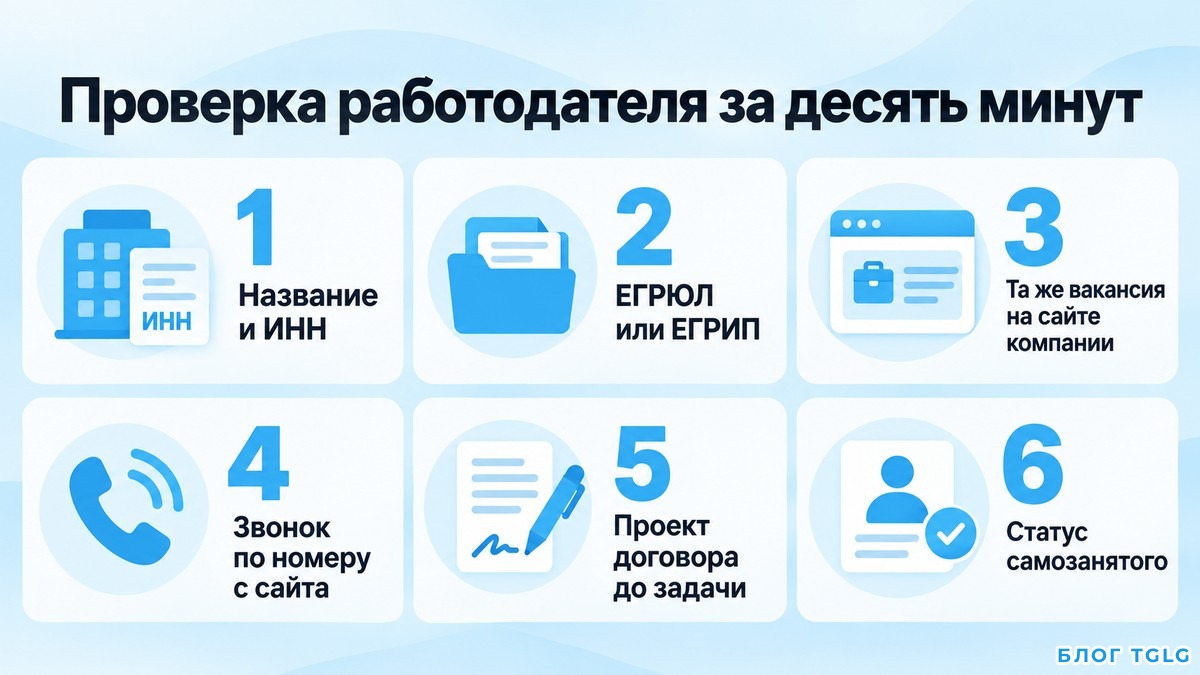 Схема проверки работодателя за десять минут по шести шагам